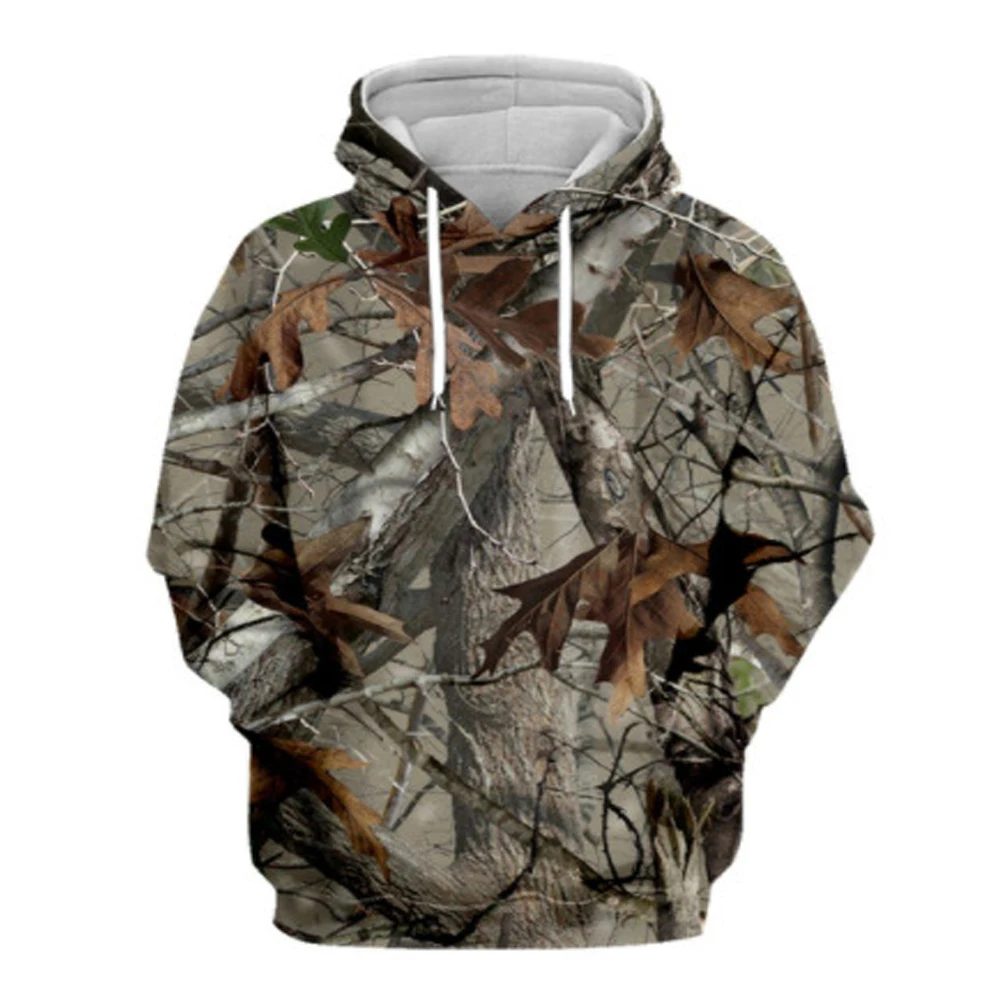 Outdoor Hunting Hoodie - 男性と女性のためのカエデの葉のカモフラージュ,フード付きジャケット,釣り,キャンプ,狩猟,春,秋,ファッショナブル
