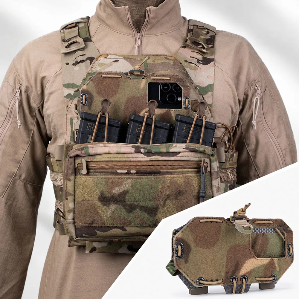 Outdoor Hunting Prints - 折りたたみ式戦術用携帯電話マウントMOLLEスマートフォンホルダー、調整可能なショックコード付き、ベスト、バックパック、アウトドアハンティング、エアソフトギア用