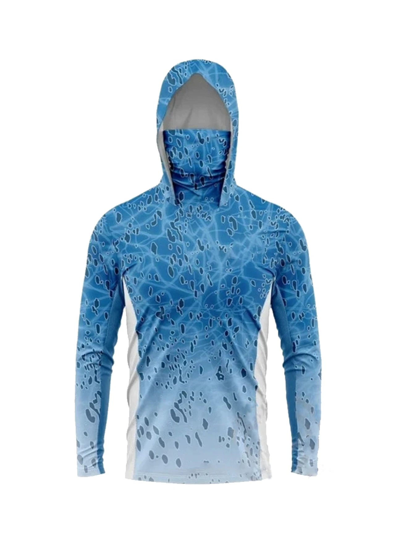 Outdoor Hunting Hoodie - メンズ長袖フィッシングフーディーマスク、UVカット日焼け防止服、フィッシュシャツ、ハンティングフィッシュジャージ、UPF 50+