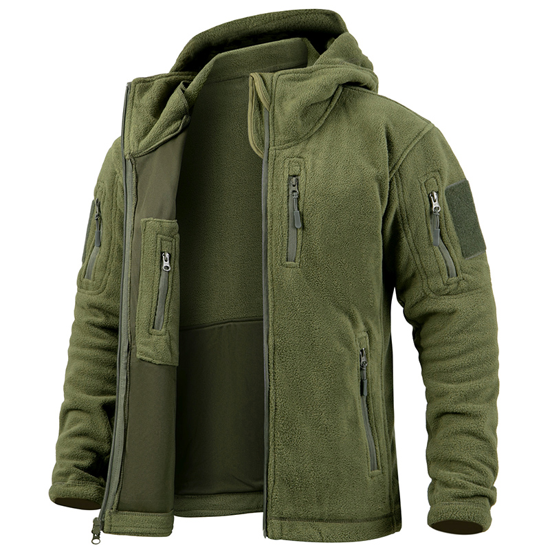 Outdoor Hunting Hoodie - メンズ タクティカル フリース ジャケット 冬 暖かい