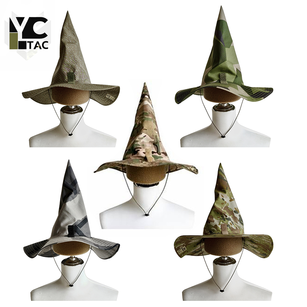 Outdoor Hunting Prints - YCTAC 迷彩ウィザードハット戦術ブーニーハット迷彩エアソフトサンキャップ屋外ハンティングキャップ迷彩軍帽子 CS ペイントボールコスプレギア