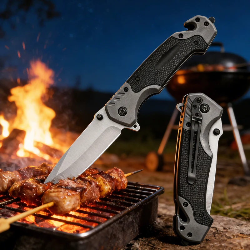 Hunting Knife Outdoor - 多機能で鋭利かつ便利な折りたたみナイフ、ポケットナイフ、荒野での生存、キャンプ、釣り、狩猟に最適