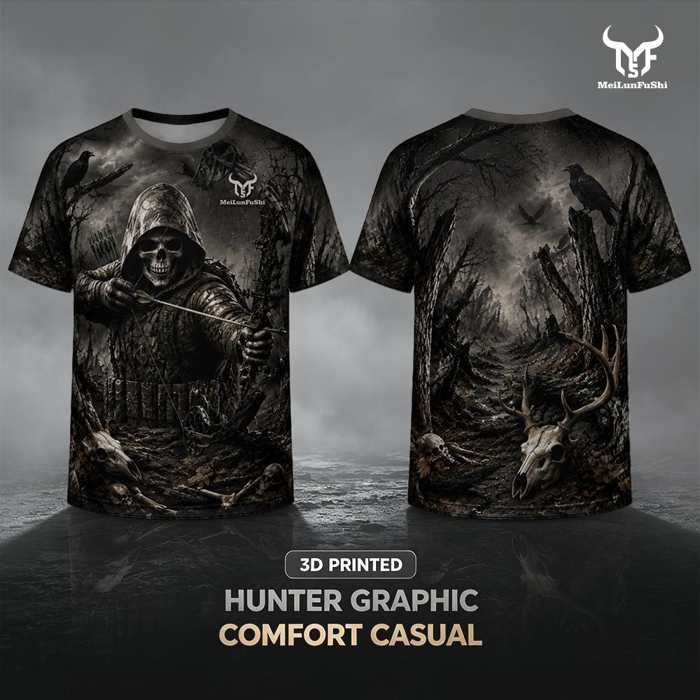 ゴシックスカルアーチャー 3D プリント Tシャツダークフォ - Outdoor Hunting Graphic Tees のレビューと価格