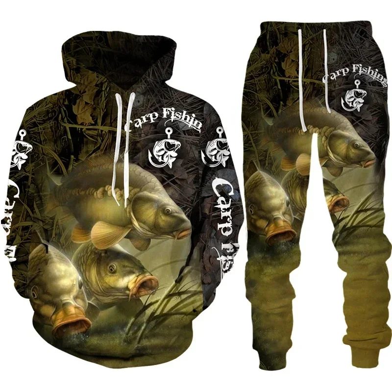 クールな鯉釣り 3D プリントユニセックスパーカー/スーツ原 - Outdoor Hunting Hoodie のレビューと価格