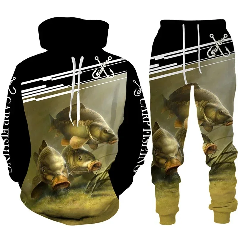 クールな鯉釣り 3D プリントユニセックスパーカー/スーツ原 - Outdoor Hunting Hoodie のレビューと価格