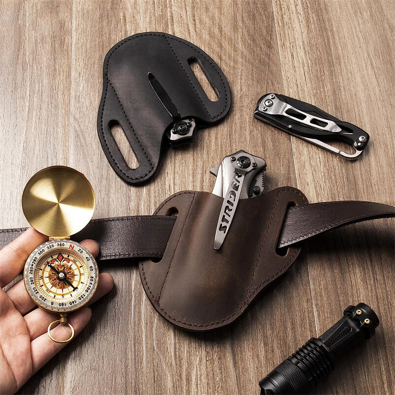 本革ケース折りたたみナイフホルダーヴィンテージ PU ナイフ - Hunting Knife Outdoor のレビューと価格