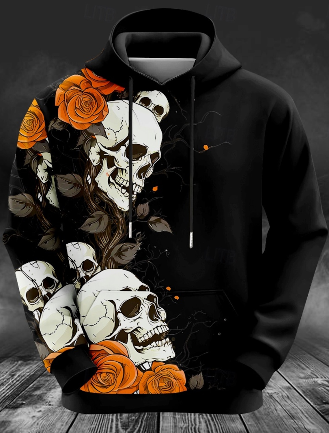 メンズ鹿柄プリントフーディスウェットシャツファッションクラシ - Outdoor Hunting Hoodie のレビューと価格