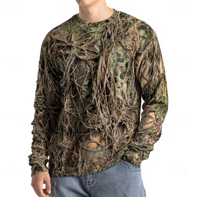 メンズカモアニマルプリント長袖、3Dグラフィッククルーネック - Outdoor Hunting Graphic Tees のレビューと価格