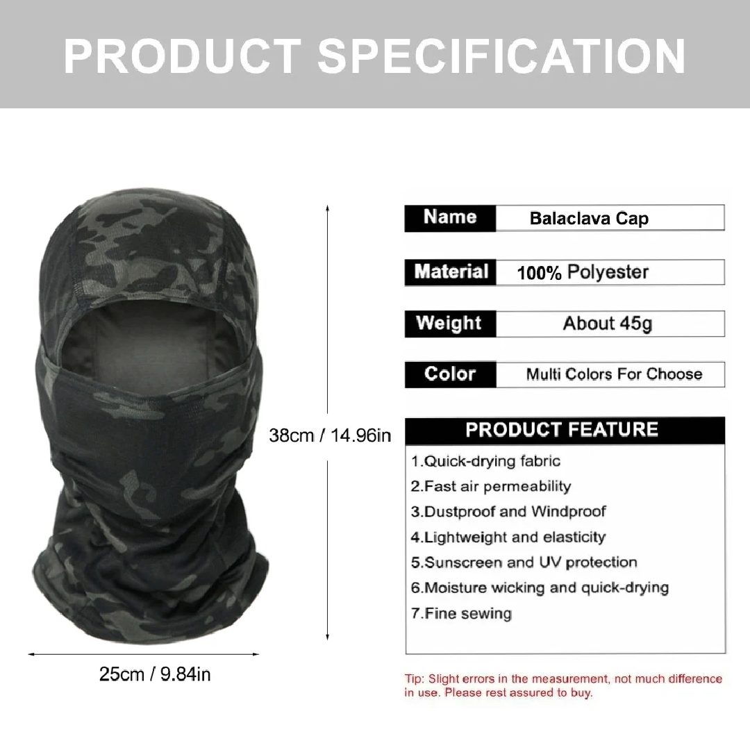迷彩柄バラクラバ帽子 サイクリング フルフェイスマスク アウ - Outdoor Hunting Prints のレビューと価格