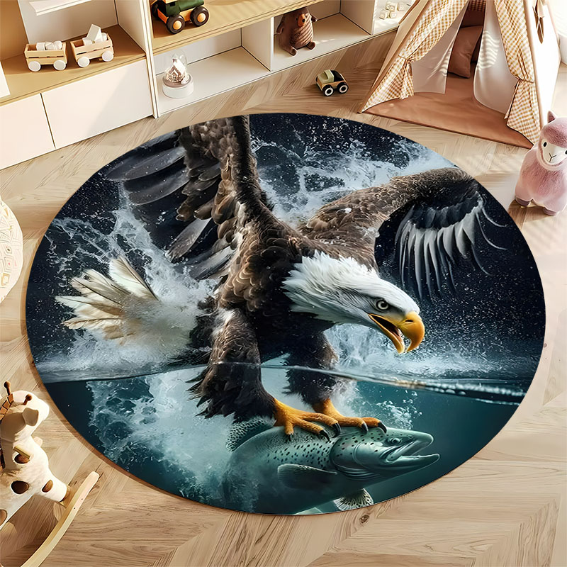 送料無料！ イーグルハンティングシーンラグ リビングルーム用 - Hunting Outdoor Decor のレビューと価格