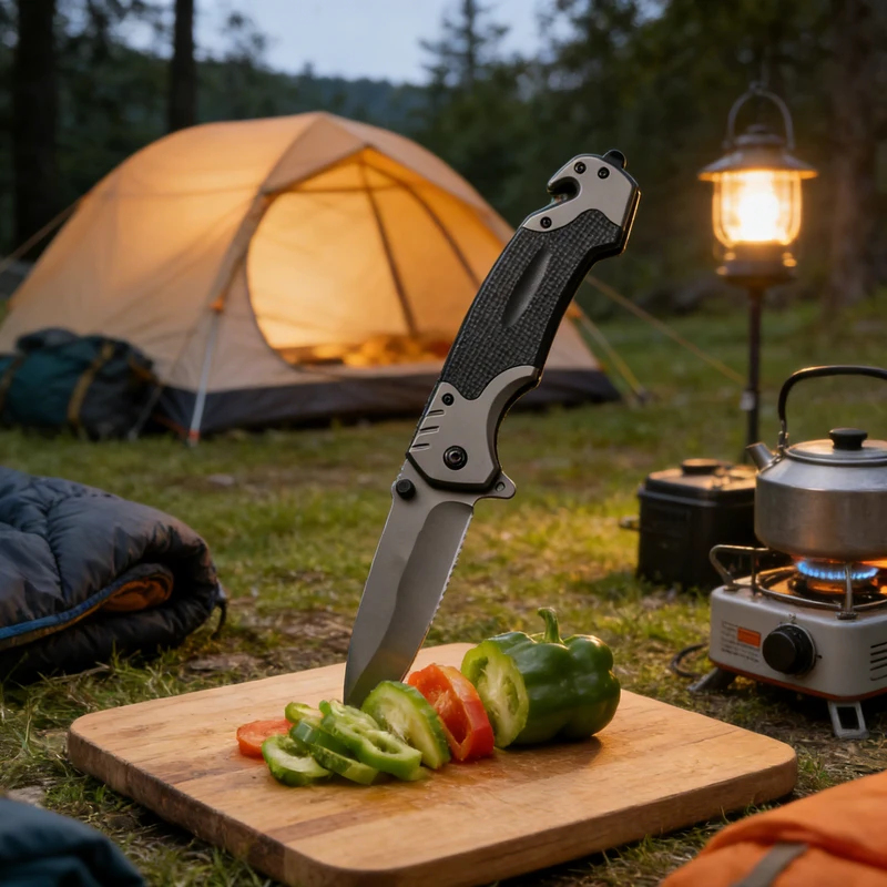 多機能で鋭利かつ便利な折りたたみナイフ、ポケットナイフ、荒野 - Hunting Knife Outdoor のレビューと価格