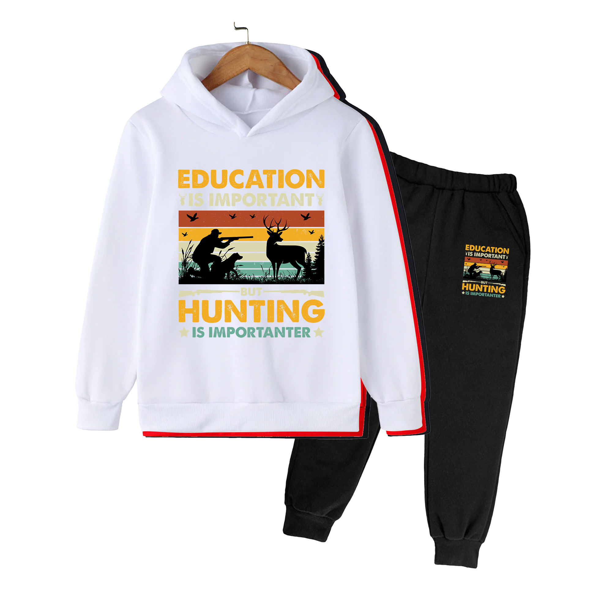 キッズ用フーディー＆スウェットパンツセット、ヴィンテージハン - Outdoor Hunting Hoodie のレビューと価格