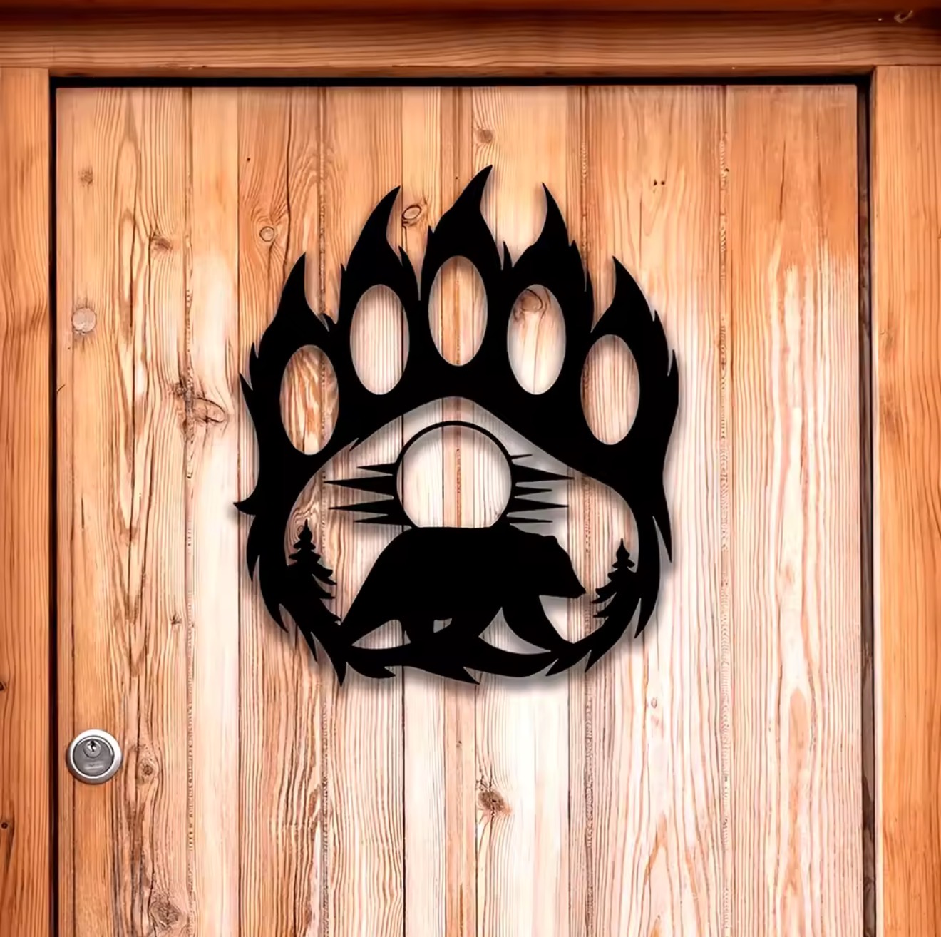 素朴なメタル製の熊の足の形をしたウォールアート、屋内/屋外装 - Hunting Outdoor Decor のレビューと価格