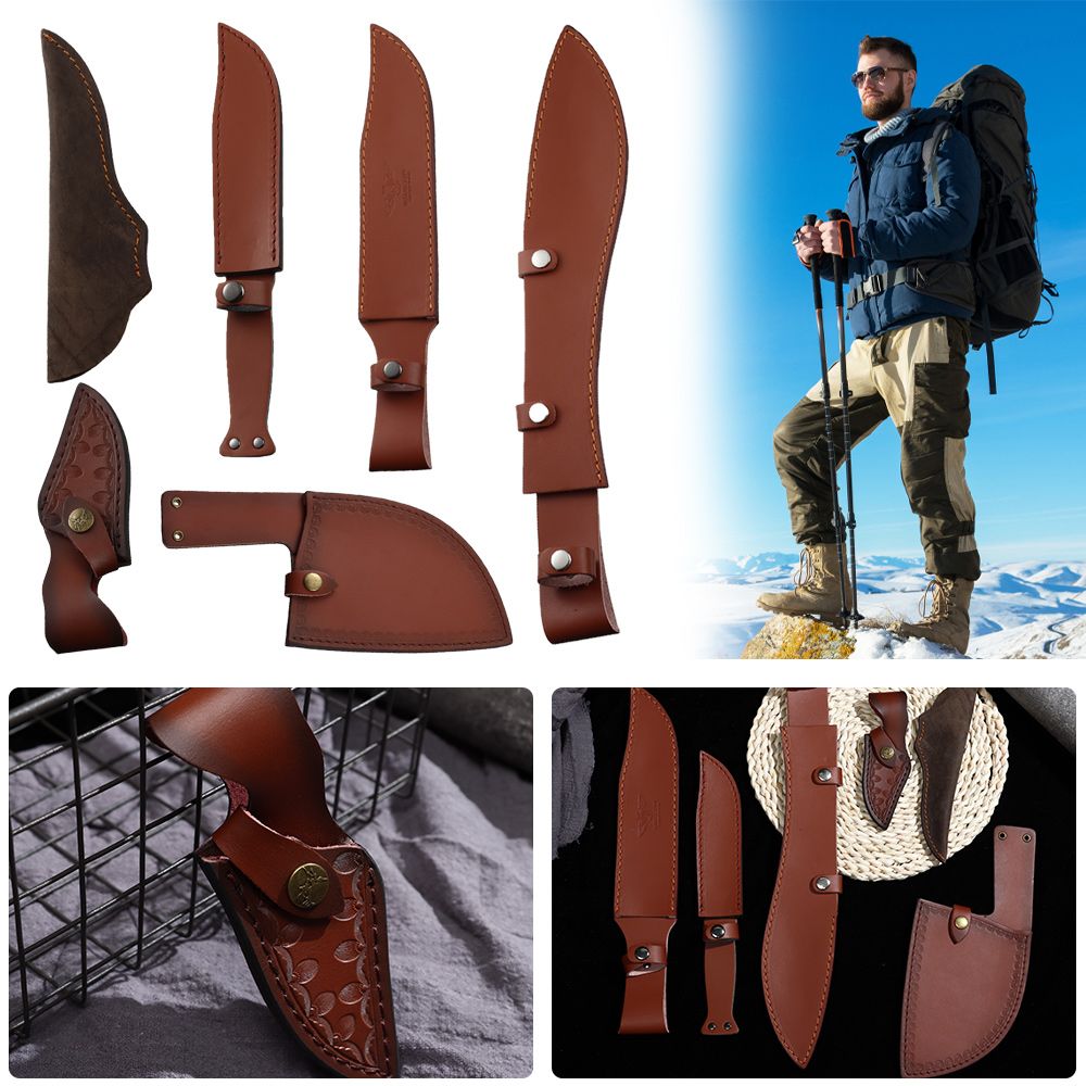 ブラウンレザーシースホルダーポケットハンティング懐中電灯ケー - Hunting Knife Outdoor のレビューと価格