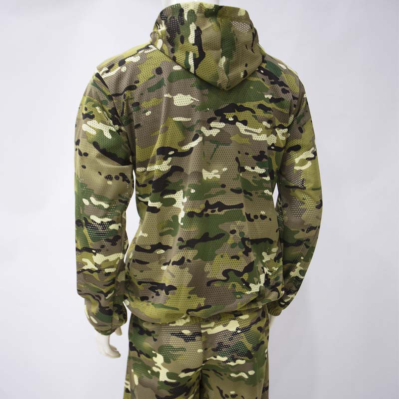 屋外用フード付きセットアップ メンズ 軽量メッシュ迷彩スーツ - Outdoor Hunting Hoodie のレビューと価格